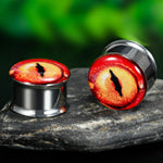 Stainless Steel Double Flared Ear Plugs -The Eye- (6mm - 25mm) - Alpha Piercing