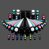 Acrylic Colorful Stretching Set x36pcs. 14G-00G - Alpha Piercing