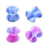 Set of 4 Marble Silicone Tunnels 6-8-10-11mm - Alpha Piercing
