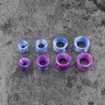 Set of 4 Marble Silicone Tunnels 6-8-10-11mm - Alpha Piercing