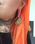 Gold Vintage Mandala Flower Keyhole Ear Weight - Alpha Piercing